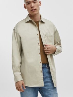 Mode of One Men's Relaxed-Fit Button-Down Twill Shirt, SIZE XXL NWT
